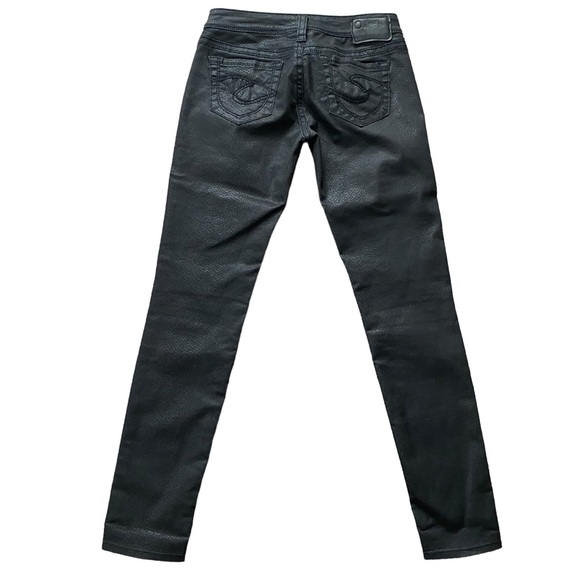 Silver Aiko Black Faux Snakeskin Skinny Jean 27/31 - Picture 7 of 12